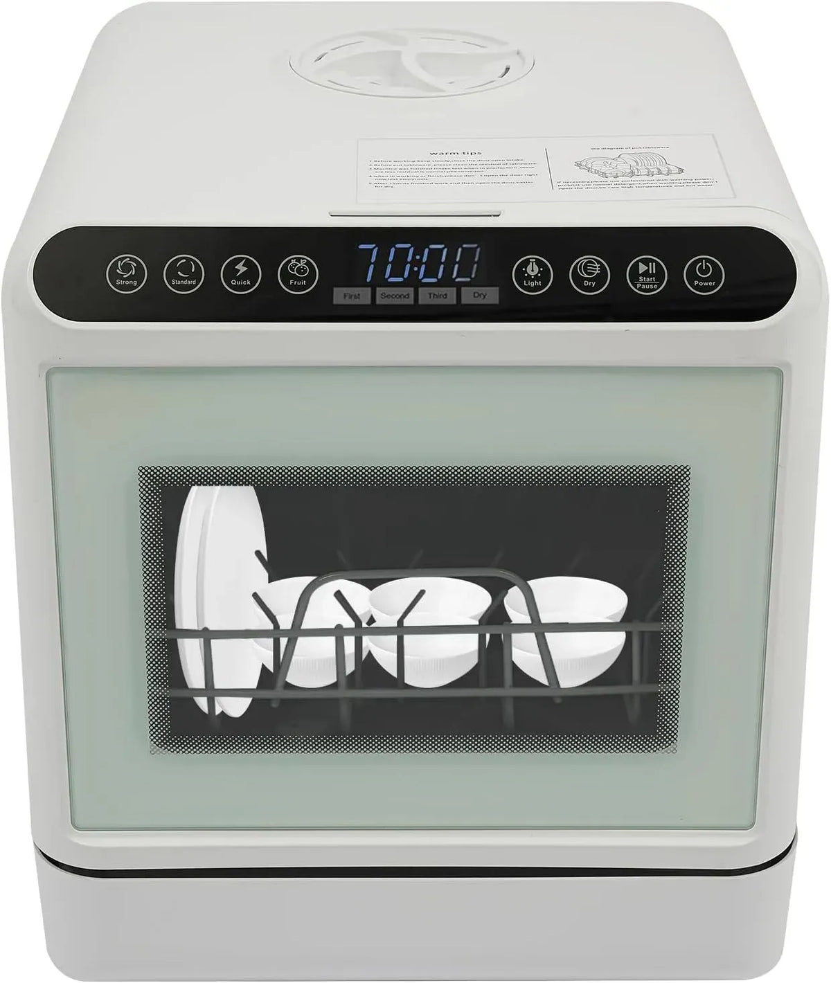 Geschirrspüler, 6 L, 1100 W, Mini, Touch-Bedienung, großer Wassertank, Camping