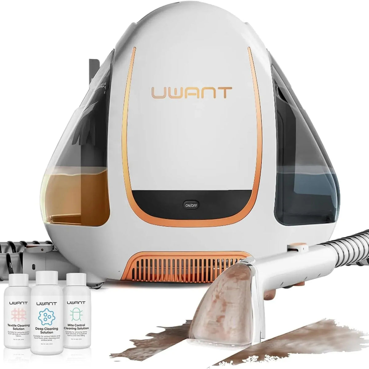 Nass-Trocken-Sauger, Teppichreiniger, Waschsauger, Teppich- und Polsterreinigungsgerät, 70 dB, für Sofa, UWANT