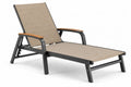 Sonnenliege Gartenliege verstellbar mit Armlehnen 195 x 64 x 96 cm Aluminium Polyester Beige Schwarz Braun