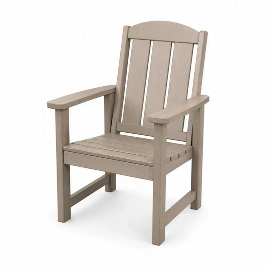 Hochlehner Gartenstuhl mit Armlehnen aus HDPE Kunststoff Taupe 62 x 65 x 104 cm