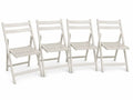 Gartenstuhl 4er Set Klappstuhl ohne Armlehnen Akazienholz Weiß mit Lattenstruktur je 46 x 55 x 86 cm