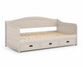 Tagesbett Einzelbett mit 3 Schubladen Lattenrost melaminbeschichteter Spanplatte weiß gekalkt Natur Schwarz 90 x 200 cm 210 x 98 x 86 cm