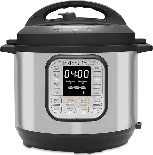 Kochgeschirr, 7,6 L, 1200 W, Dampf, Edelstahl, Silber, Instant Pot Duo 80 Elektro-Multikocher 1200 W, Dampfgarer und Sterilisator