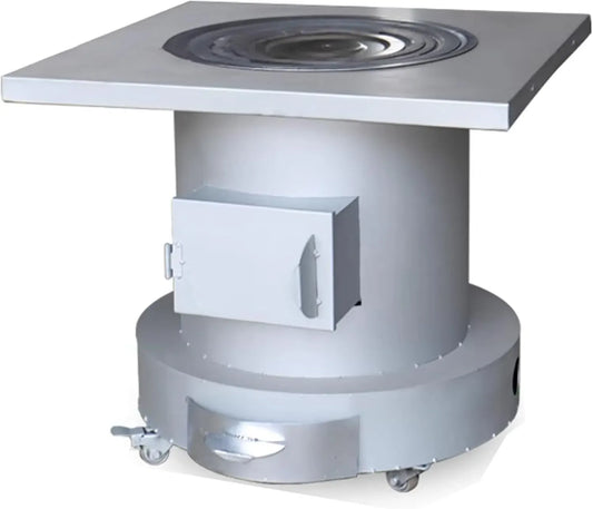 Backofen, 50x50x54cm, Outdoor, Camping, Edelstahl, Dickerer Kaminofen aus Edelstahl mit Schornstein Passend