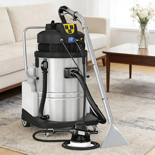 Teppichreinigungsmaschine, Teppich- und Polsterreiniger, 20 L, Transportrollen, großer Wassertank, gewerblich