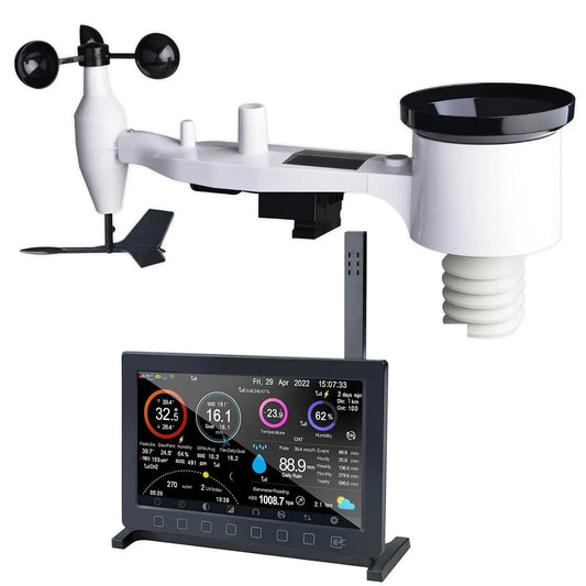 HP2561 7-Zoll-TFT-Bildschirm Wetterstation, Außensensor, Funkwetterstation, WLAN, für Gartenhaus 868 MHz, ECOWITT