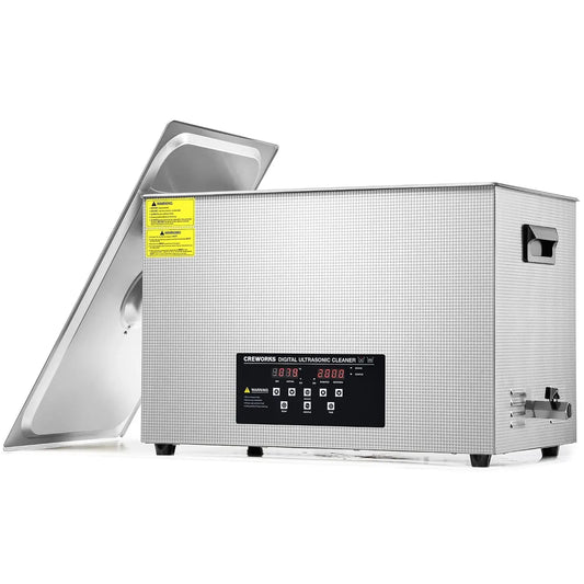 Ultraschallreinigungsgerät, Ultraschallreiniger, Ultraschallgerät, Heizung, 30 L, Timer, Wärmefunktion, für Brillen, CREWORKS